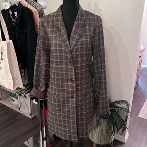Steve Madden Plaid Brown Women's jacket size medium nwt